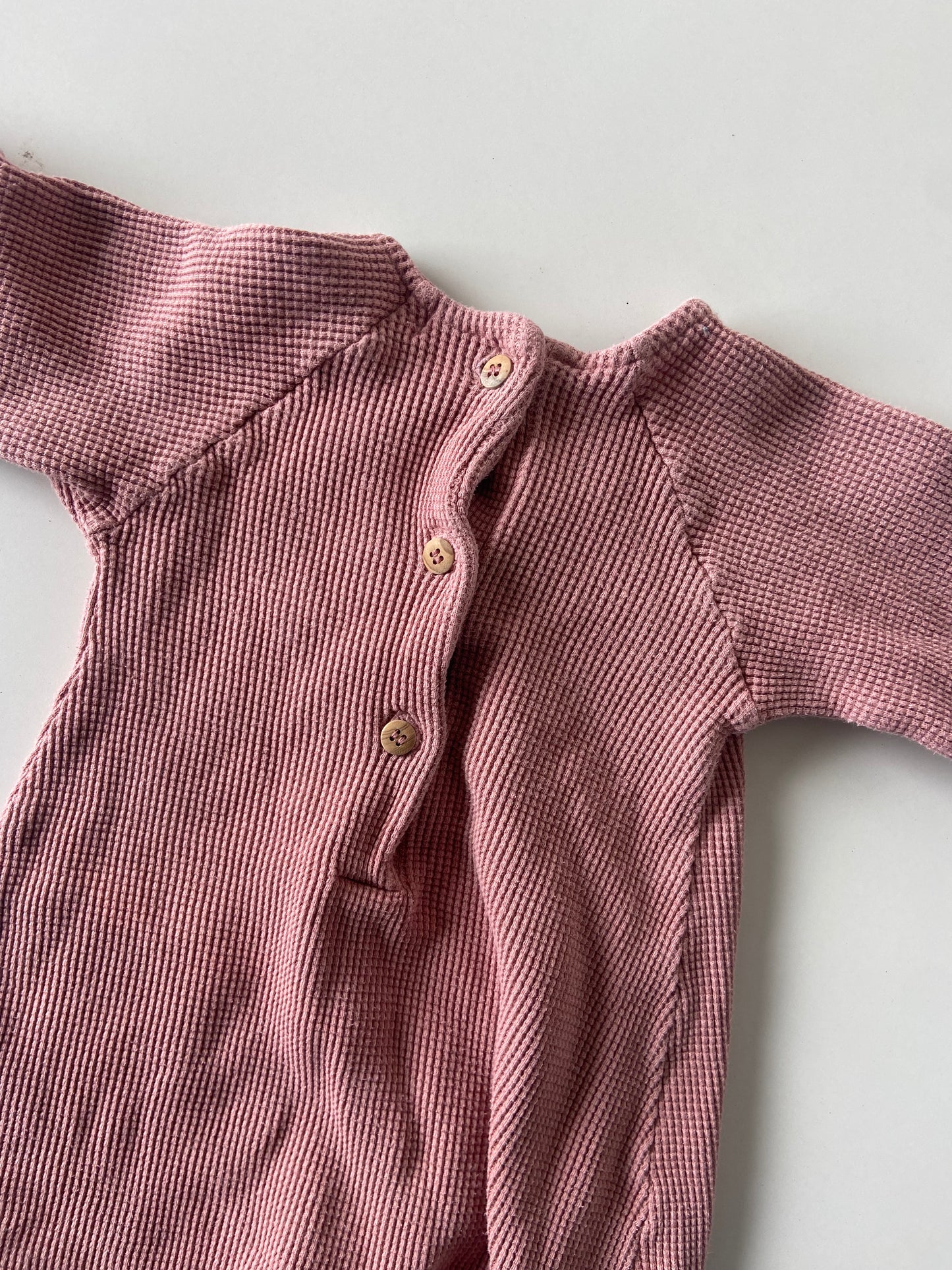 Zara Baby Waffle Romper / 6-9 Months