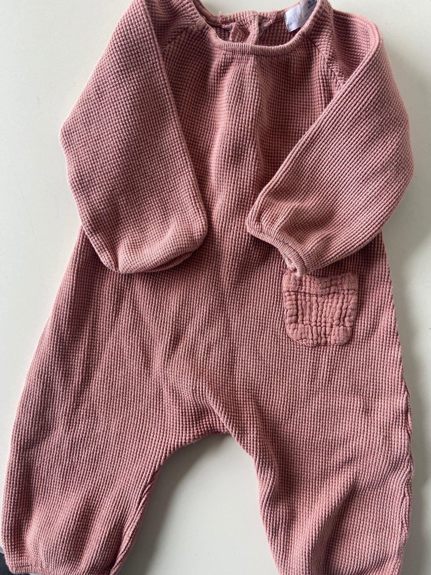 Zara Baby Waffle Romper / 6-9 Months