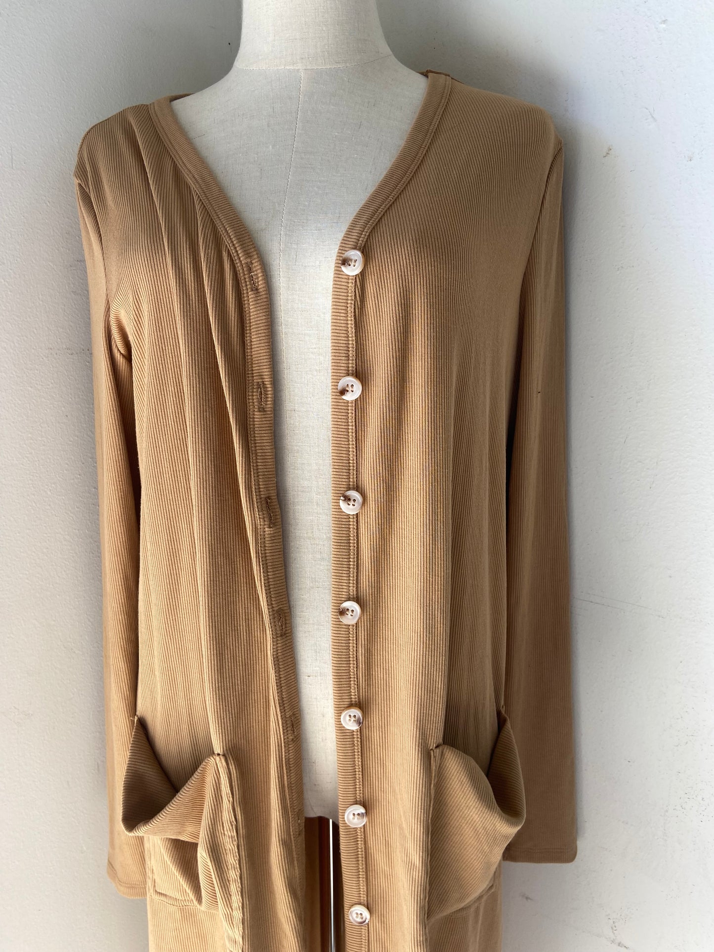 Tan Longline Cardi