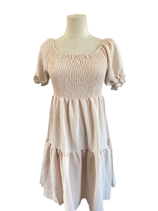 PINK SHIRRED DRESS (S/M)