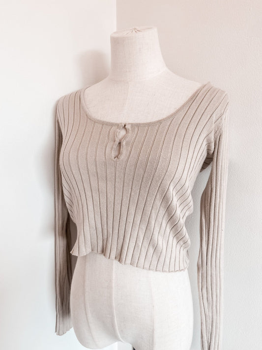 Beige Rib Top - The Preloved Wardrobe